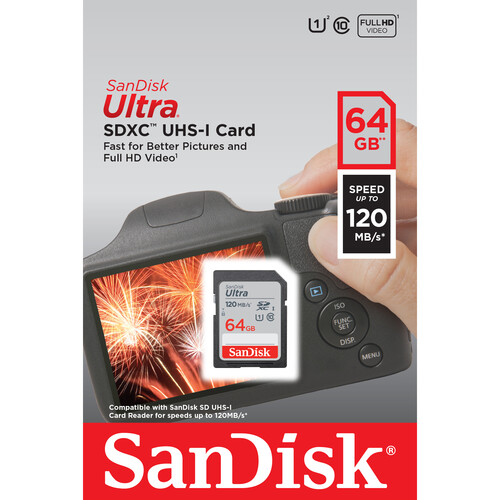 فروش کارت حافظه سن دیسک SanDisk SD 64GB 120mb